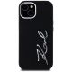 3. Karl Lagerfeld Silikon Metall Script Logo iPhone 15 Hülle - Schwarz
