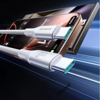 3. Joyroom S-A28 Blitzgerät, 60 W, USB-C – USB-C-Kabel, 1 m – Weiß
