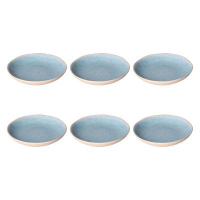 ROSE&TULIPANI CONCERTO FUSE AZZURRO Set mit 6 Suppentellern 21 cm
