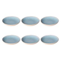 ROSE&TULIPANI CONCERTO FUSE AZZURRO Set mit 6 Suppentellern 21 cm