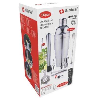 4. BARTENDER-SET 14-TEILIG GETRÄNKSHAKER ALPINA ZUNGE