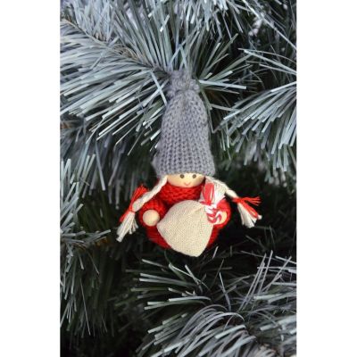 12. Dekorative Puppe mit Tasche, rotes Mädchen, 7,5 cm