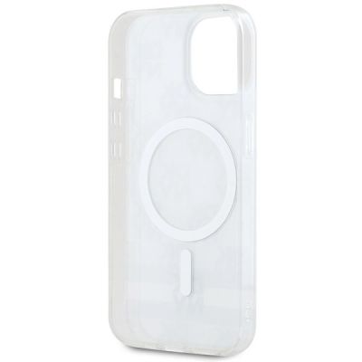 7. DKNY IML Checkered Mono Pattern & Printed Stripes MagSafe Hülle für iPhone 15 Plus / 14 Plus – Beige