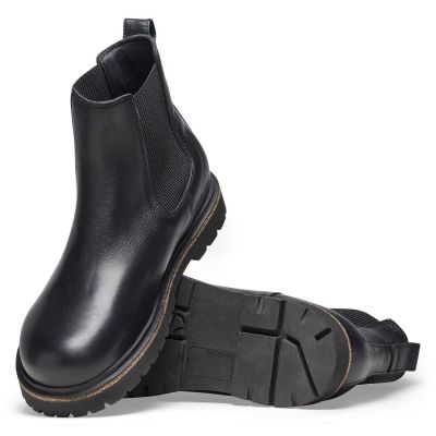 5. Birkenstock Highwood Slip On M LENA Schwarze Herren Chelsea Boots aus echtem Leder (1025764)