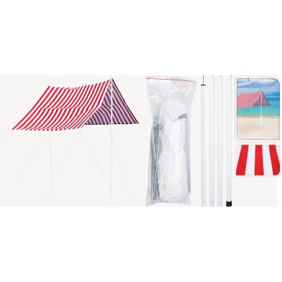 Sonnensegel mit Gestänge 3 x 1,7 m, rot