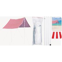 Sonnensegel mit Gestänge 3 x 1,7 m, rot