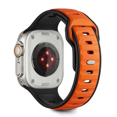 2. Tech-Protect IconBand Line Armband für Apple Watch 44 / 45 / 46 / 49 mm - Schwarz und Orange
