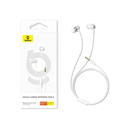 7. Baseus Encok HZ11 kabelgebundene In-Ear-Kopfhörer mit Miniklinkenstecker – weiß