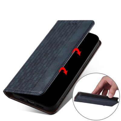 3. Magnetband-Hülle für Xiaomi Redmi Note 11 Pro Pouch Wallet + Mini-Lanyard-Anhänger Blau