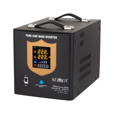 KEMOT PROsinus-2000 Notstromversorgung, reiner Sinuswellenwandler mit Ladefunktion 12 V 230 V 2000 VA/1200 W - schwarz