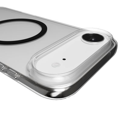 5. Puro Lite Mag TPU+PC Hülle kompatibel mit MagSafe für iPhone 17 Air - Transparent mit schwarzem Ring