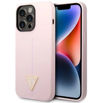 Guess Silikon Dreieck iPhone 14 Pro 6.1" Hülle - Lila