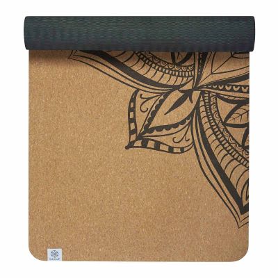 13. Gaiam Bedruckte Kork-Mandala-Yogamatte 5 mm 63495