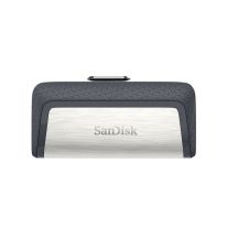 SanDisk Ultra Dual Drive 256 GB USB-Stick, USB Typ-A / USB Typ-C 3.2 Gen 1 (3.1 Gen 1), Grau, Silber