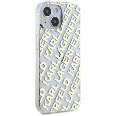 4. Karl Lagerfeld IML Fullover Logo Hülle für iPhone 15 / 14 / 13 – Gold