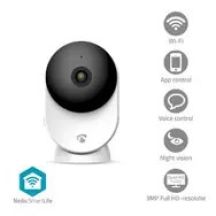 Nedis Smartlife WLAN-Innenkamera, Bewegungsmelder, Nachtsicht, Weiß