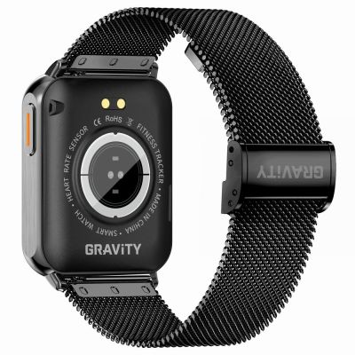 10. Smartwatch Gravity Black 2 Armbänder GT17-7