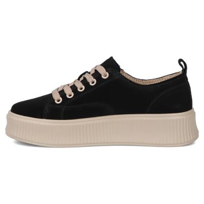 4. Schwarze Leder-Plateau-Sneaker Filippo DP6122