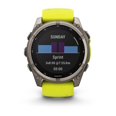 3. Garmin Fenix 8 Solar Sapphire Titanium Amp Yellow/Graphite Uhr
