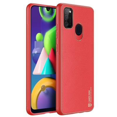 3. Dux Ducis Yolo elegantes Cover aus ökologischem Leder für Samsung Galaxy M30s rot