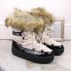 11. Plateau-Schneestiefel mit Schnürung und Fell Vinceza W JAN262 beige