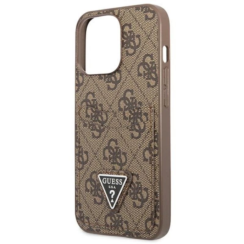 6. Guess 4G Triangle Logo Cardslot Hülle für iPhone 13 Pro / 13 – Braun