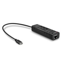 Lindy 43249 USB 3.2 Gen 1 (3.1 Gen 1) Typ-C Hubs und Konzentratoren 5000 Mbit/s Schwarz