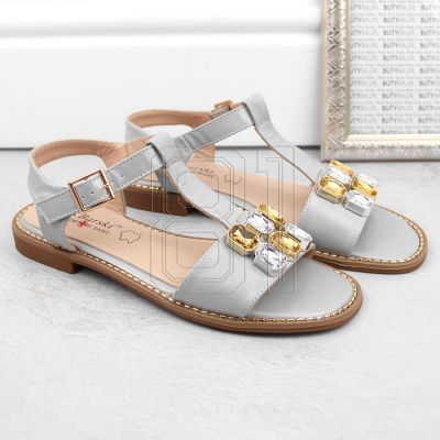14. Bequeme Sandalen mit Zirkonen S.Barski W OLI261B silber