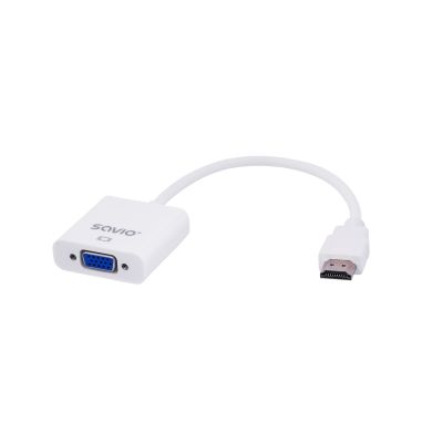 SAVIO CL-27/B Adapter (HDMI M - D-Sub (VGA) F; 0,10 m; weiß)