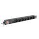 LANBERG PDU PRO 19" Rack-Stromleiste (1 HE, 16 A, 7 x 230 V PL, 2 m, Schwarz) PDU-PRO-07E-0200-BK