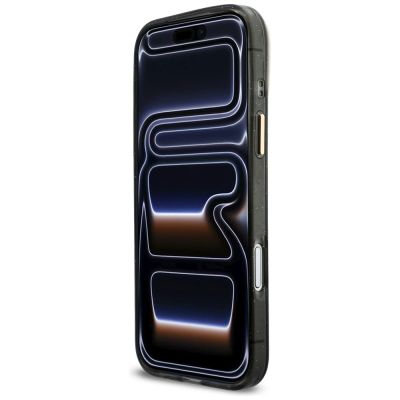 4. Guess IML Glitters Script Strap MagSafe Hülle für iPhone 17 Pro Max - Schwarz