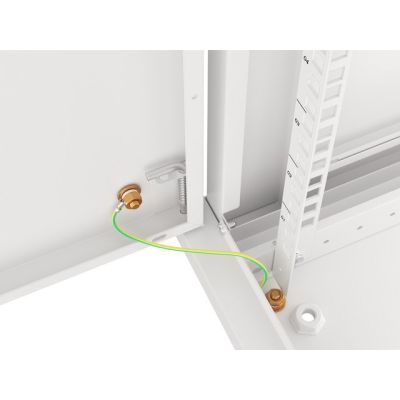 5. Wandmontierter Einbauschrank, 19" 12U 600x600, Grau, Metalltüren (zerlegt)