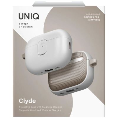 6. Uniq Clyde Hülle für AirPods Pro 3. Generation – Grau-Beige