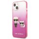 2. Karl Lagerfeld Gradient Ikonik Karl&Choupette Hülle für iPhone 13 mini - Pink