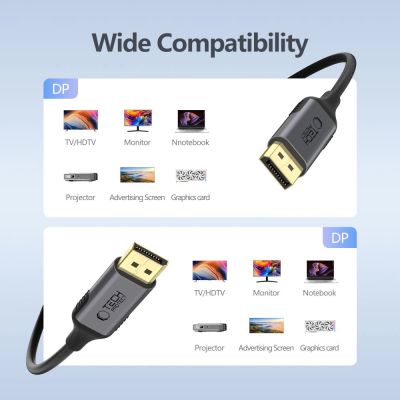 2. Tech-Protect UltraBoost DisplayPort auf DisplayPort 1.4 4K 60Hz Kabel 2m - Schwarz