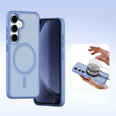 2. Dux Ducis Lawa Lederhülle für Samsung Galaxy S25+ mit abnehmbarer magnetischer Brieftasche – Blau