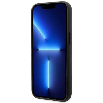 5. Karl Lagerfeld Hülle mit länglichem, voluminösem Logo für iPhone 14 Pro Max – Schwarz