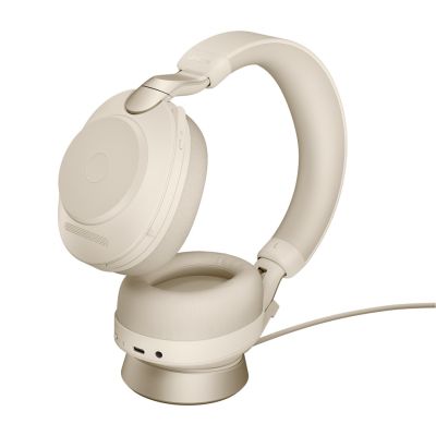 2. Jabra Evolve2 85 UC Stereo Link380c Over-Ear-Kopfhörer, Beige + Ständer