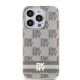 3. DKNY IML Checkered Mono Pattern & Printed Stripes MagSafe-Hülle für iPhone 15 Pro Max – Beige