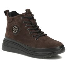Damen-Ankle-Boots aus Wildleder mit dunkelbraunem Plateau, Filippo DBT4215