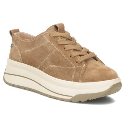 Beige Leder-Plateau-Sneaker Filippo DP7959