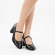 13. Schwarze Sergio Leone PB176 Pumps mit niedrigem Absatz und Riemen