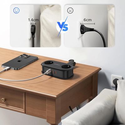 3. Orico APP 15,5W 5-in-1 Steckdosenleiste (2x AC + 2x USB-A + 1x USB-C) – Schwarz