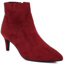 Gefütterte Damen-Ankle-Boots mit niedrigem Absatz, rotes Wildleder, Sergio Leone BT-65