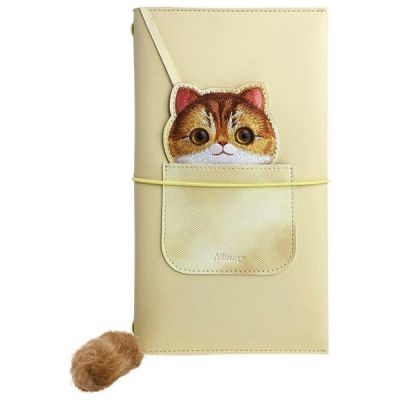 2. Nimmy Big Eyed Pet 2.0 Cat 2-in-1 Notizbuch + Stift-Set, Beige