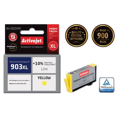 2. Activejet AH-903YRX Tinte (ersetzt HP 903XL T6M11AE; Premium; 12 ml; gelb)