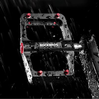 5. Rockbros BP2603 Plattform-Fahrradpedale mit Titanachse und Magnesiumlegierungslagern – Schwarz