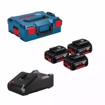 BOSCH. BATTERIE 18V 5,0Ah x3 + LADEGERÄT GAL 18V-40 +LB