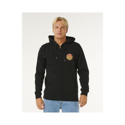 RIP CURL Wettie Passage Icon Zip Thru Herren-Sweatshirt Schwarz