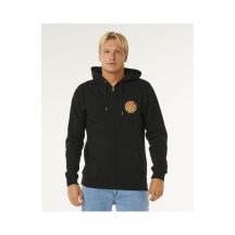 RIP CURL Wettie Passage Icon Zip Thru Herren-Sweatshirt Schwarz